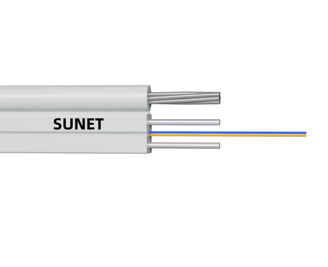 Outdoor Self-Supporting FTTH Drop Cable Steel Messenger GJYXFCH 2 Cores