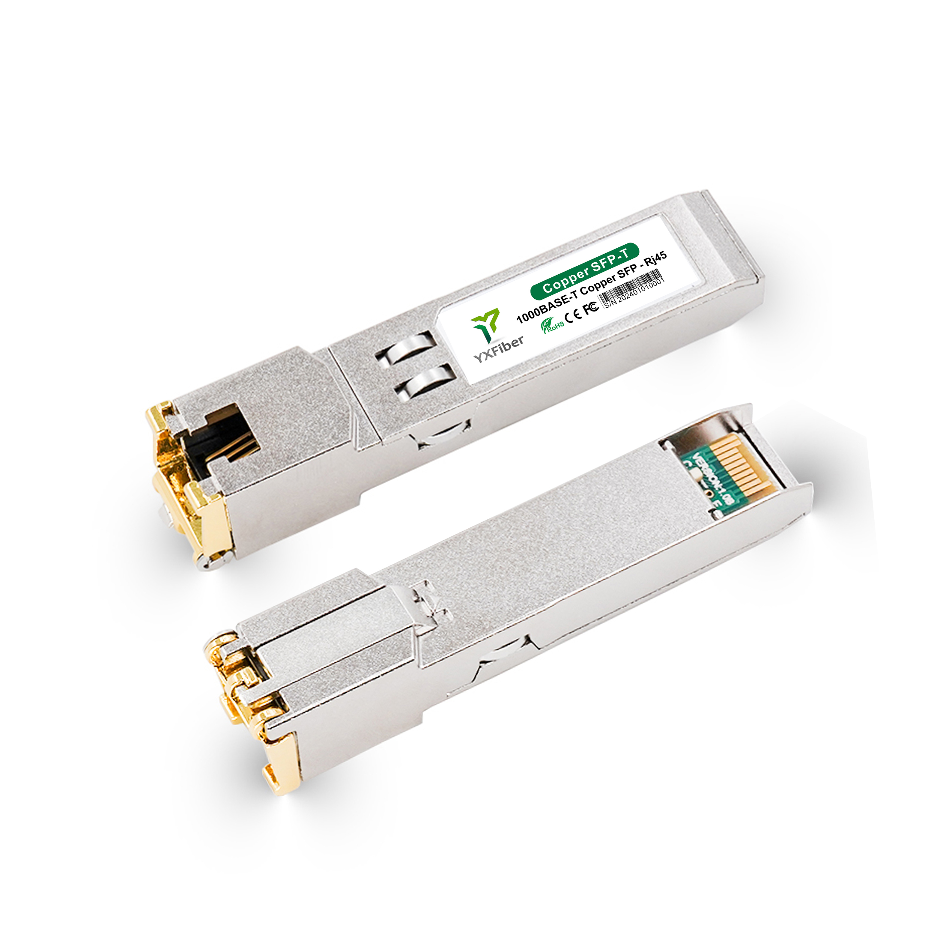 YX Fiber 1G SFP Copper RJ45 Module 1000BASE-T (100 m)