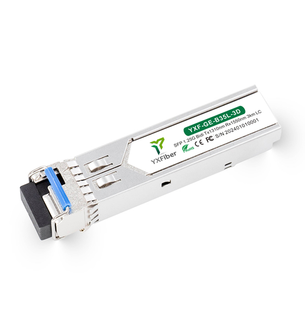 YX Fiber 1.25G SFP BiDi 1310/1550nm 3km LC — Pair (A + B)