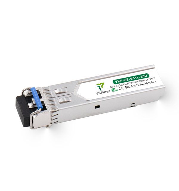 YX Fiber 1.25G SFP 1310nm 20km Duplex LC Single Mode