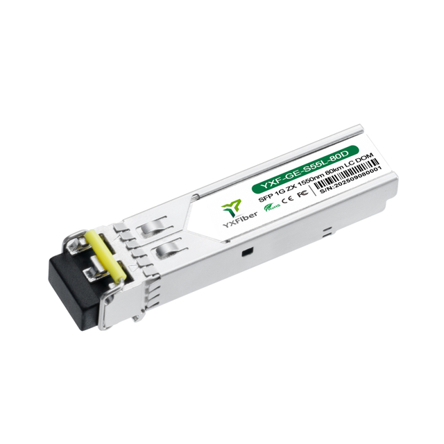 YX Fiber 1.25G SFP ZX 1550nm 80km Duplex LC Single Mode