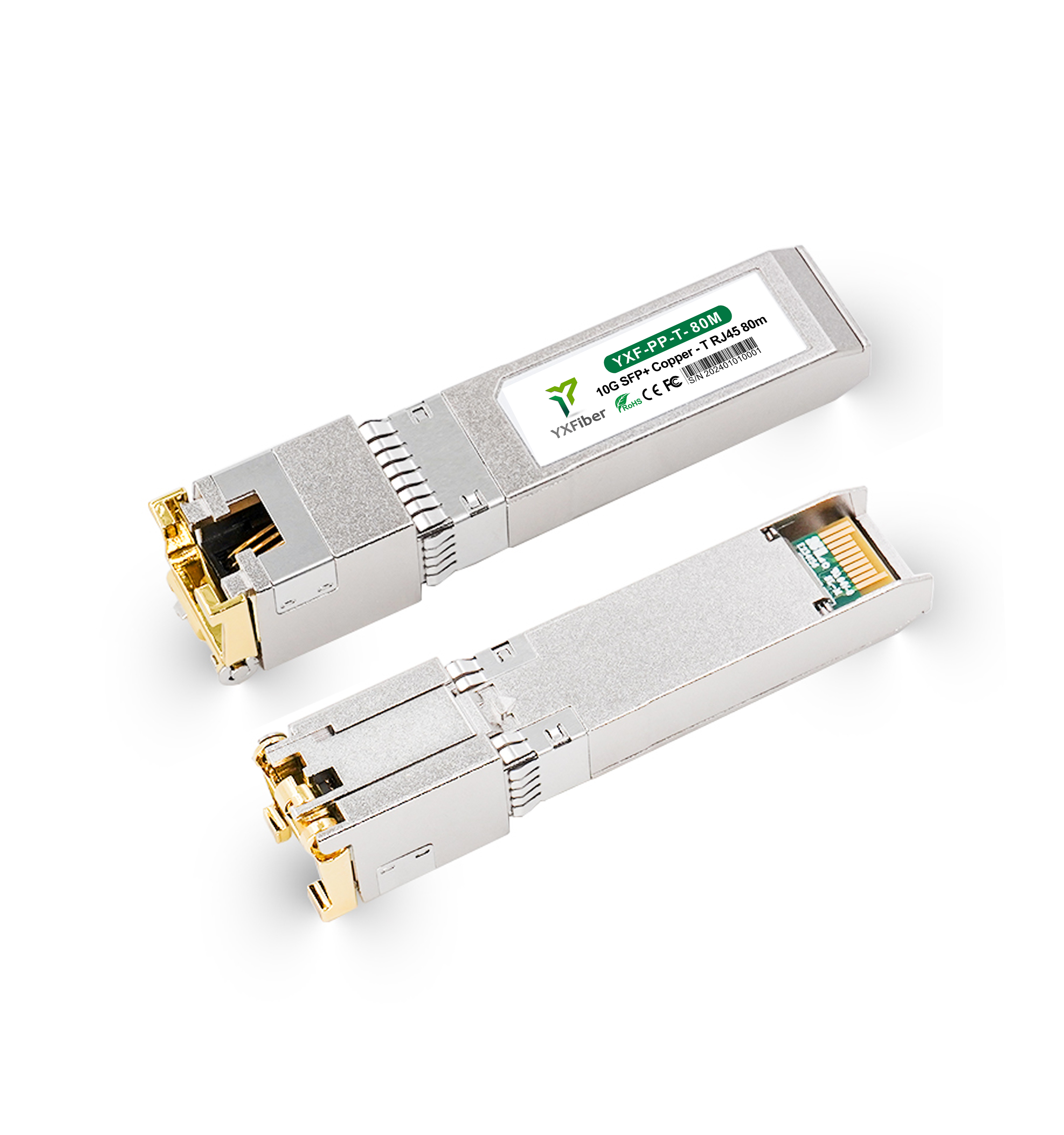YX Fiber 10G SFP+ Copper RJ45 Module 10GBASE-T (80 m)