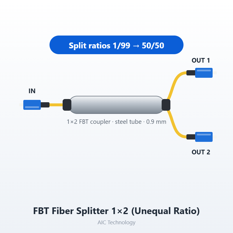 FBT Fiber Splitter 1x2