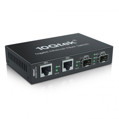 Gigabit Fiber Switch, 2 SFP + 2 RJ45