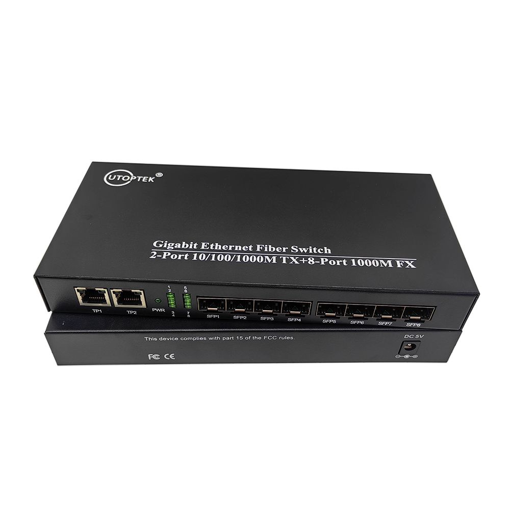 Gigabit Fiber Switch, 6 SFP + 2 RJ45