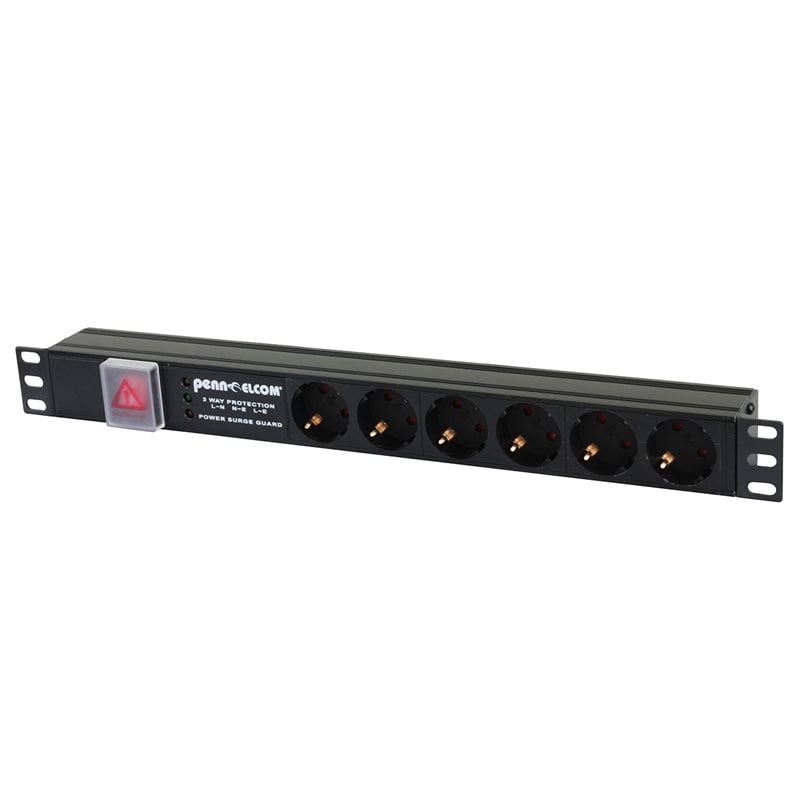 19" Rack-Mount PDU Power Strip (Plastic, 6-Way)