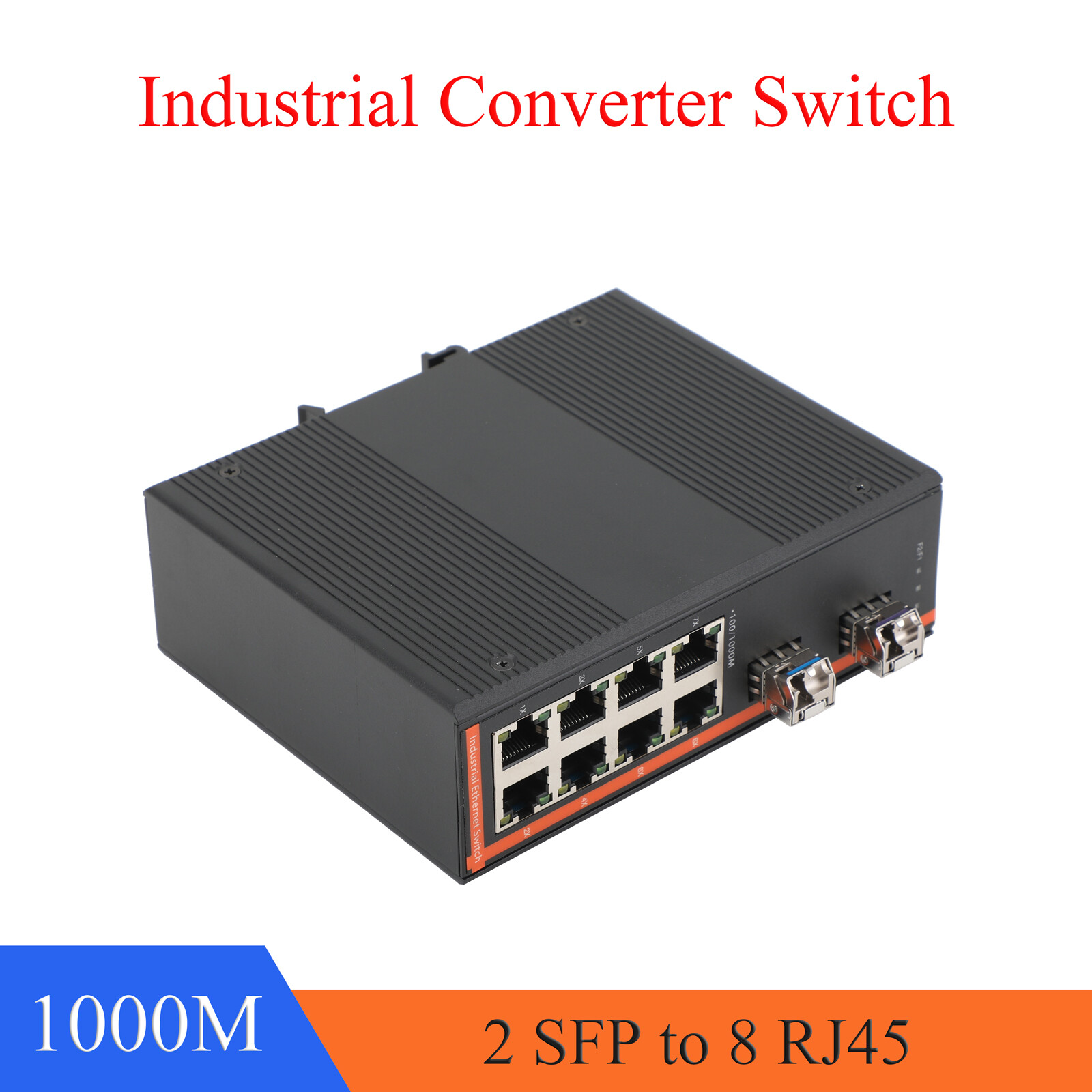 Gigabit Fiber Switch, 2 SFP + 8 RJ45